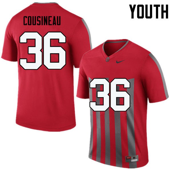 Ohio State Buckeyes #36 Tom Cousineau Youth Embroidery Jersey Throwback